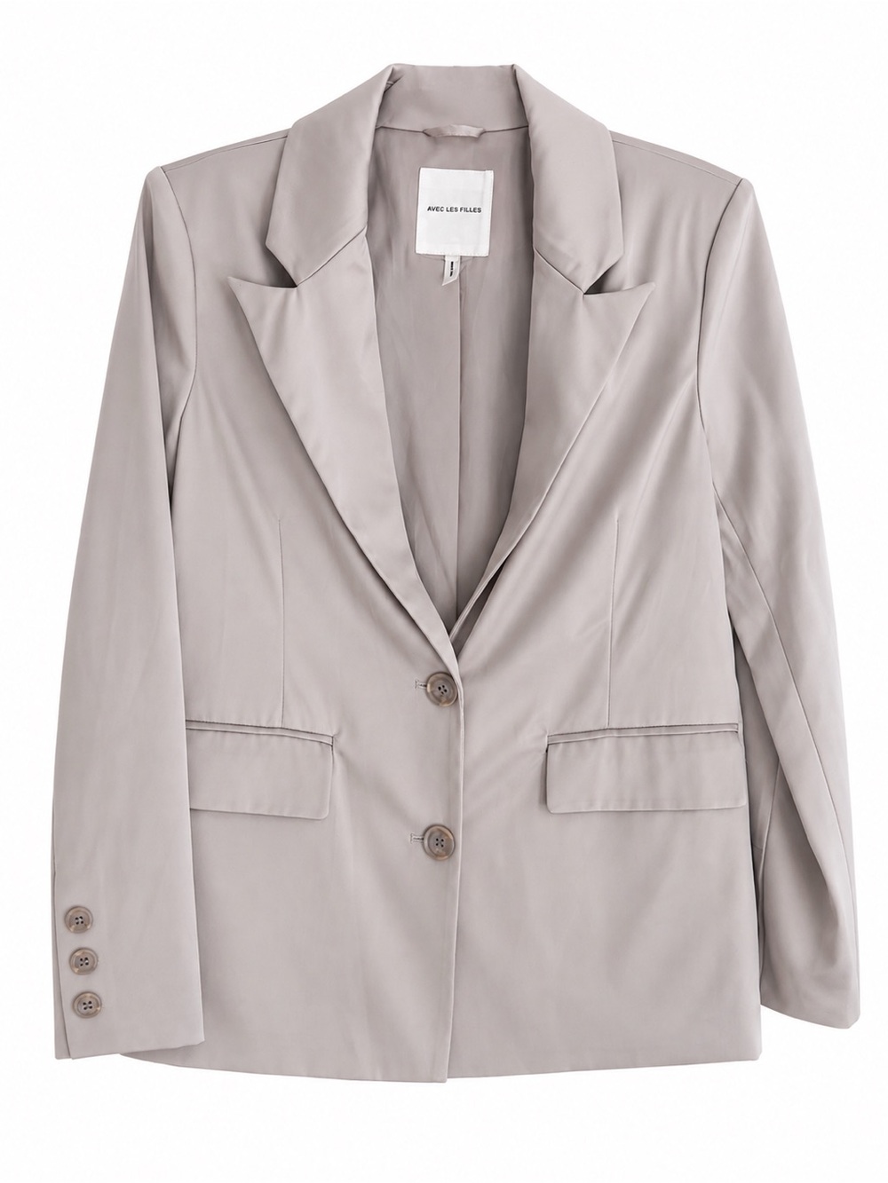 Avec Les Filles Satin Blazer Size S Light Beige